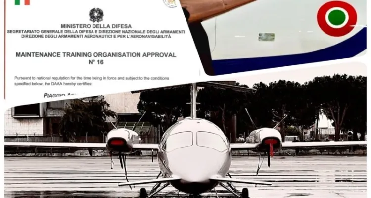 Piaggio Aerospace ottiene la certificazione per erogare corsi di formazione al personale militare che opera sul P.180